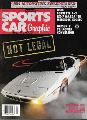 SPORTS CAR GRAPHIC 1984 MAR - VETTE, 500SEC,RX-7 13B,ABARTH-SIMCA,QUATTRO COUPE